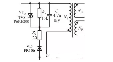 一种用于开关电源的典型漏极钳位保护电路