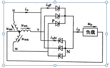 图3-27三相半波/单相负载AC/AC变换电路