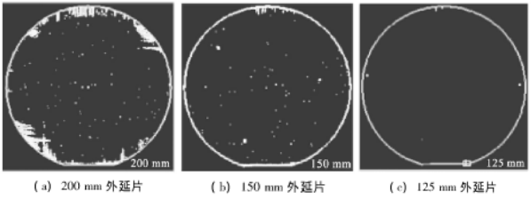 图3 不同直径硅外延片滑移线分布图