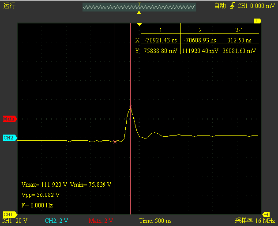 振铃吸收电路电容上的电压波形b