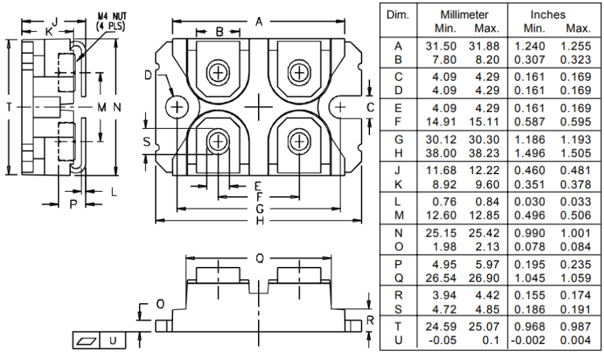 IXFN100N20封装尺寸