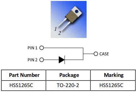 TO-220封装650V/12A碳化硅二极管