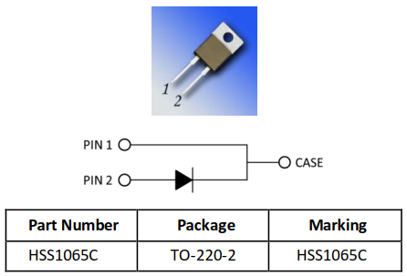 TO-220封装650V/10A碳化硅二极管