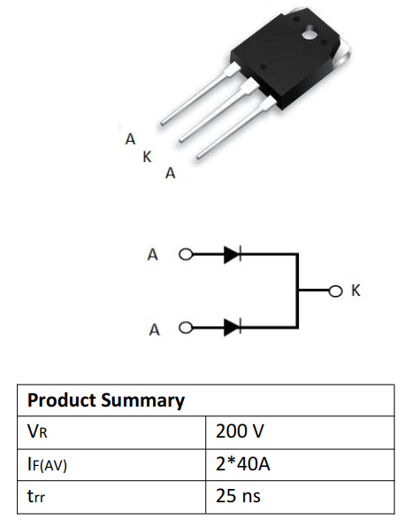 80A200V快恢复二极管