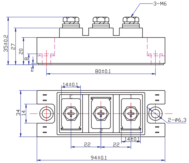HFM600IDK06封装结构与尺寸图