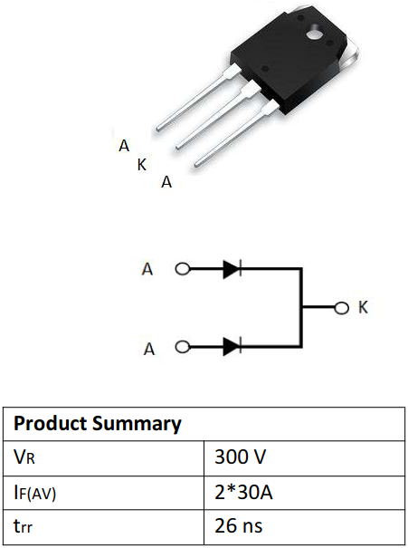 60A300V快恢复二极管