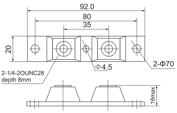 100V/600A肖特基二极管封装结构与尺寸图
