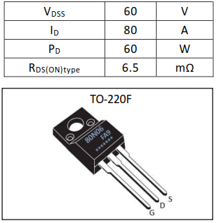N沟道增强型80A/60V MOSFET