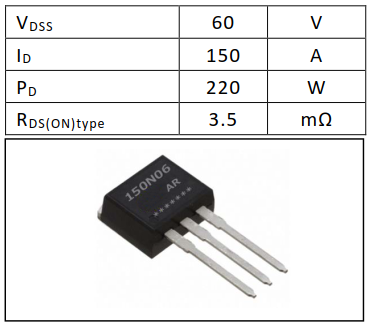 N沟道增强型150A/60V MOSFET