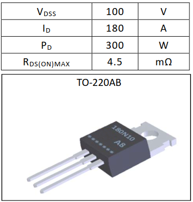 N沟道增强型180A/100V MOSFET