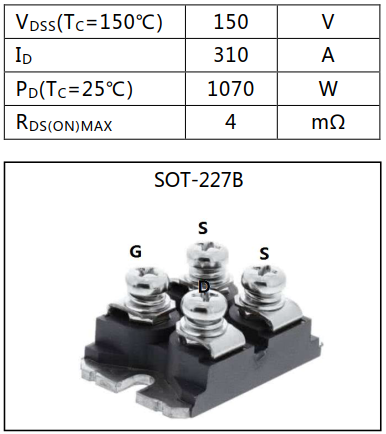 N沟道增强型310A/150V MOSFET
