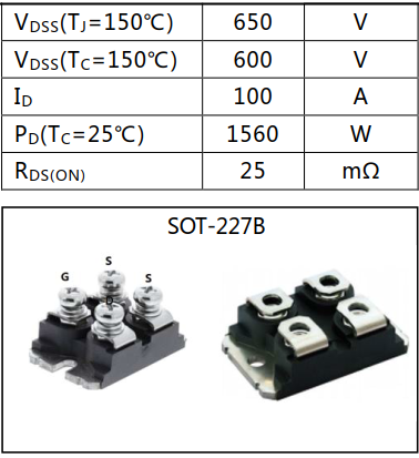 N沟道100A/600V大电流超结MOSFET