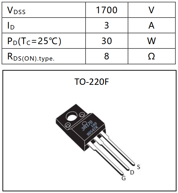 1700V高压MOSFET