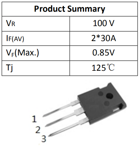 60A100V肖特基二极管替换MBR60100PT